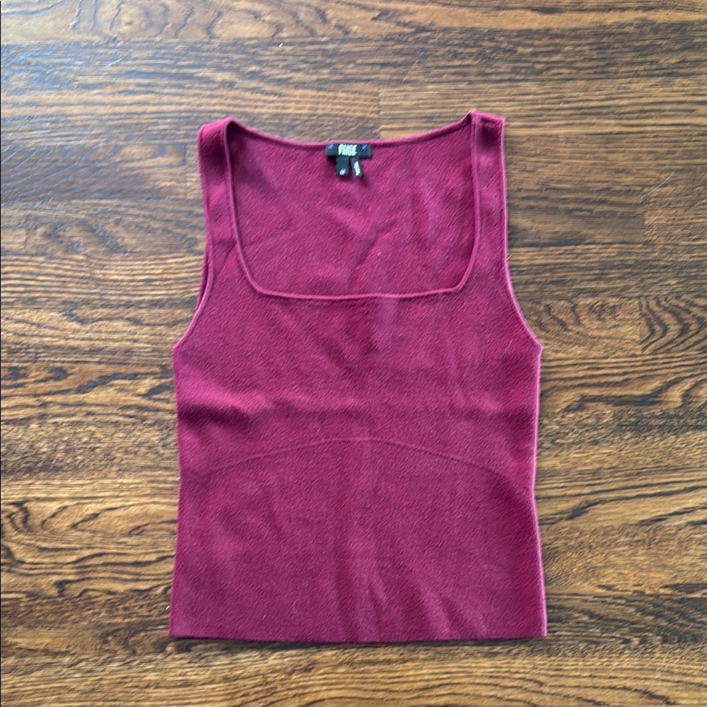 Paige Maroon Sleeveless Sweater Tank Top